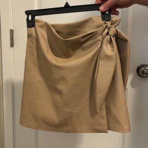 Jason Wu Women's Faux Leather Mini Wrap Skirt NWT - New Women | Color: Beige | S